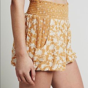 Free People Marigold Boho Smocked Shorts S